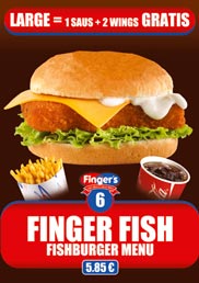 Our Finger's Fish Menu, a Fishburger Menu for only 5,85 €